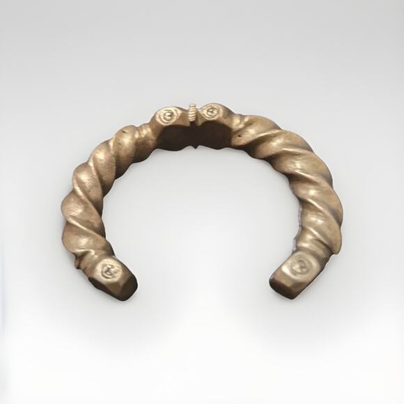 Antique African Niger Baoulé Dogon Bronze Manilla Currency Bracelet Cuff - Picture 2 of 8